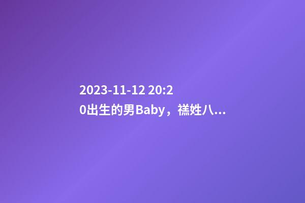 2023-11-12 20:20出生的男Baby，禚姓八字起名的來